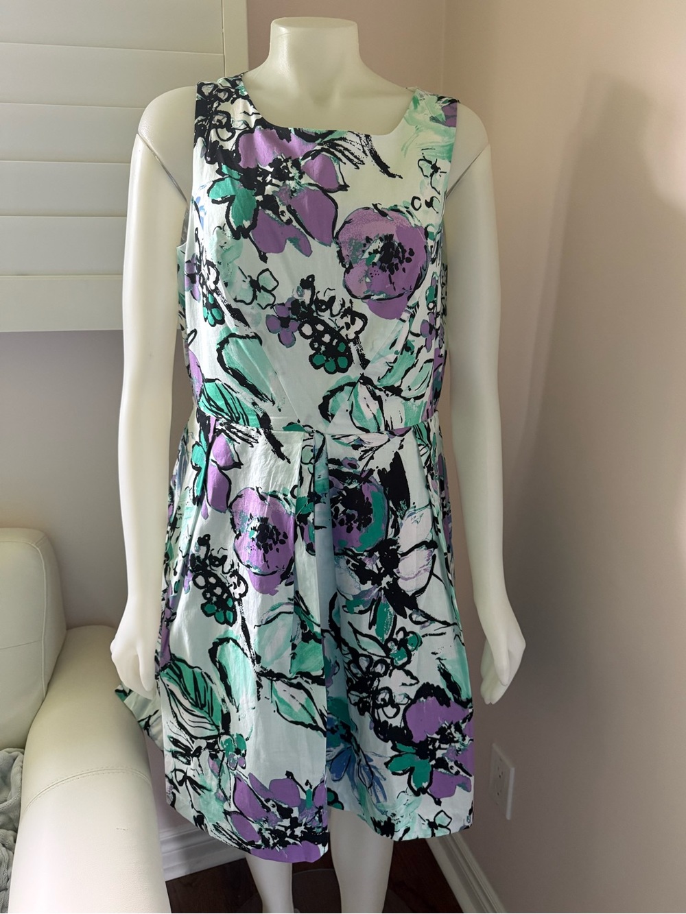 Purple & green floral dress